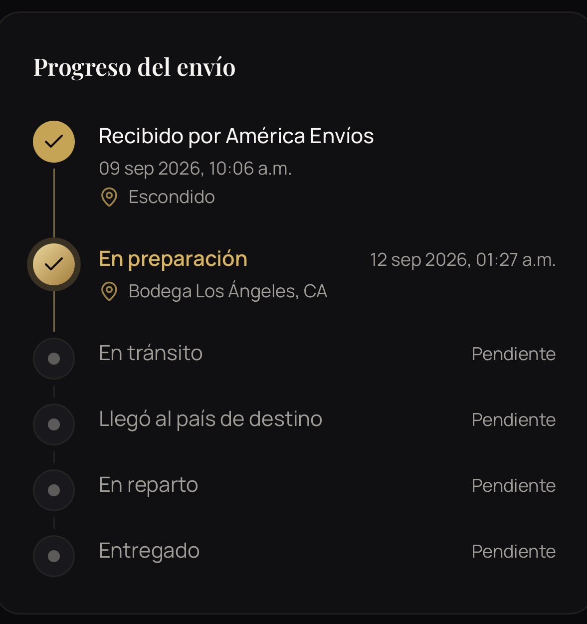 Seguimiento en cada etapa